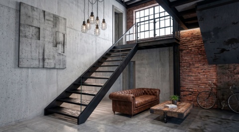 stopnie schodowe czarne z blachy loft